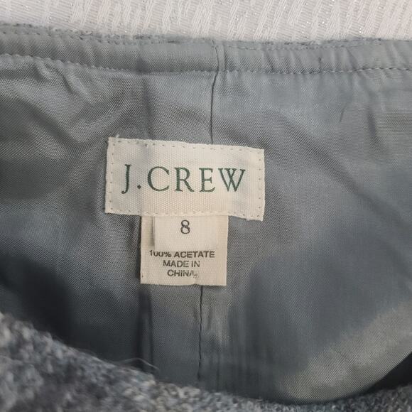 J Crew Women's wool skirt Grey pleated plaid Sz 8 Preppy Academia Twee Y2K vines - Picture 10 of 11